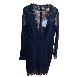 Bardot Blue Long Sleeve Sheath Dress for Cocktail